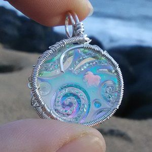 Fire and Ice Silver Wrapped Necklace